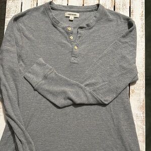Goodthreads Heather Gray Long Sleeve Henley Shirt